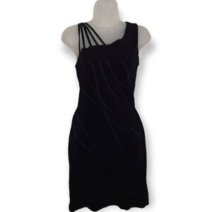Tadashi Petites Vintage Black Strappy Dress sz Medium